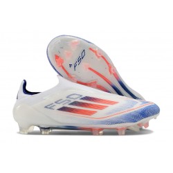 Buty Piłkarskie adidas F50 Elite Laceless FG Biały Niebieski Czerwony