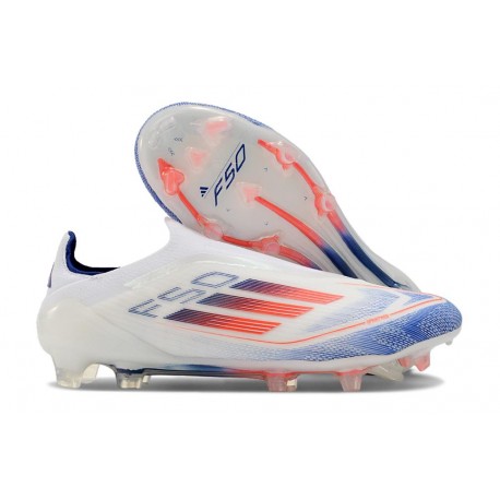 Buty Piłkarskie adidas F50 Elite Laceless FG Biały Niebieski Czerwony