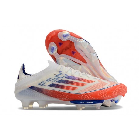 Buty adidas F50+ Elite FG Biały Czerwony Niebieski